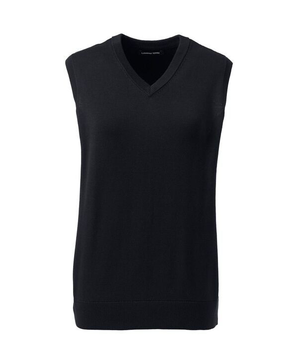 【送料無料】 ランズエンド レディース ニット セーター アウター Women 039 s School Uniform Cotton Modal Fine Gauge Sweater Vest Black