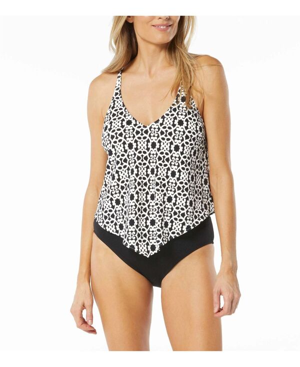  ビーチハウス レディース シャツ トップス Women's Swim Nikki Scarf Textured Tankini Top 001 black