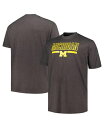 【送料無料】 プロファイル メンズ Tシャツ トップス Men's Heather Charcoal Michigan Wolverines Big and Tall Team T-shirt Heather Charcoal(4)