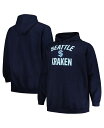【送料無料】 プロファイル メンズ パーカー・スウェット フーディー アウター Men's Deep Sea Blue Seattle Kraken Big and Tall Arch Over Logo Pullover Hoodie Deep Sea Blue