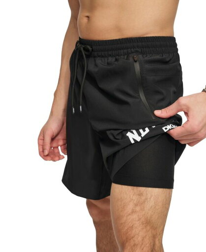 【送料無料】 ダナ キャラン ニューヨーク メンズ ハーフパンツ・ショーツ 水着 Men's Core Arch Logo Stretch 7" Volley Shorts Black 【送料無料】 ダナ キャラン ニューヨーク メンズ ハーフパンツ・ショーツ 水着 Men's Core Arch Logo Stretch 7" Volley Shorts Black