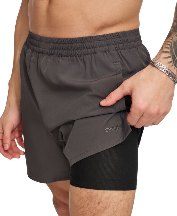 【送料無料】 ダナ キャラン ニューヨーク メンズ ハーフパンツ・ショーツ 水着 Men's Stretch Hybrid 5" Volley Shorts Charcoal