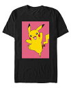 【送料無料】 フィフスサン メンズ Tシャツ トップス Men's Pokemon Pika Leap Short Sleeve T-shirt Black(4)