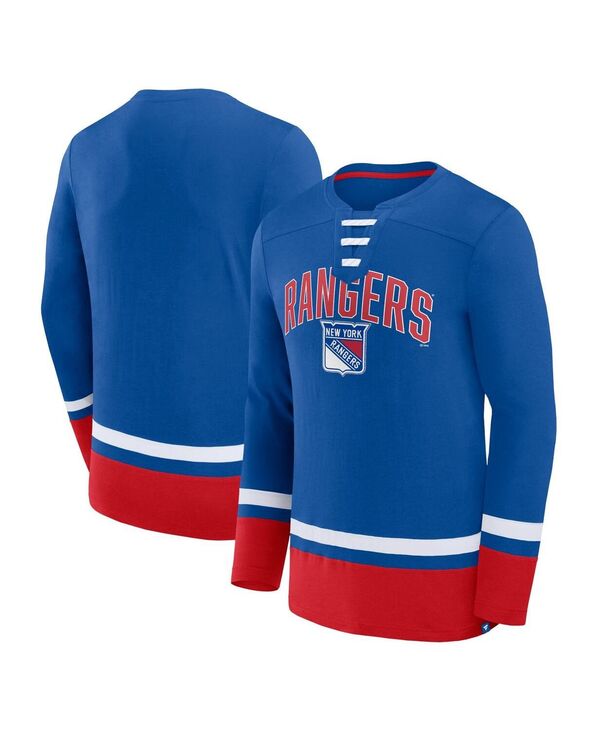 ̵ եʥƥ  T ȥåץ Men's Blue New York Rangers Back Pass Lac...