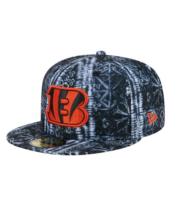 【送料無料】 ニューエラ メンズ 帽子 アクセサリー Men's Black Cincinnati Bengals Shibori 59fifty Fitted Hat Black