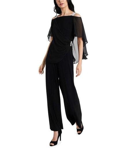 【送料無料】 ミスク レディース ジャンプスーツ トップス Side-Draped Cold-Shoulder Jumpsuit Black 【送料無料】 ミスク レディース ジャンプスーツ トップス Side-Draped Cold-Shoulder Jumpsuit Black