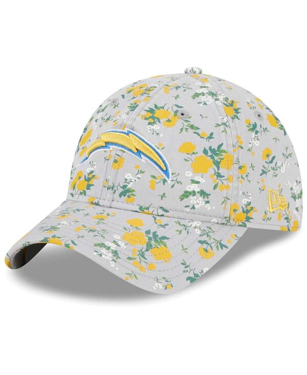 【送料無料】 ニューエラ レディース 帽子 アクセサリー Women's Gray Los Angeles Chargers Bouquet 9TWENTY Adjustable Hat Gray