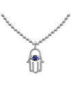 【送料無料】 ジャーニ ベルニーニ レディース ネックレス・チョーカー・ペンダントトップ アクセサリー Lab-Grown Sapphire Hamsa Hand Pendant Necklace (3/8 ct. t.w.) in 18k Gold-Plated Sterling Silver 16