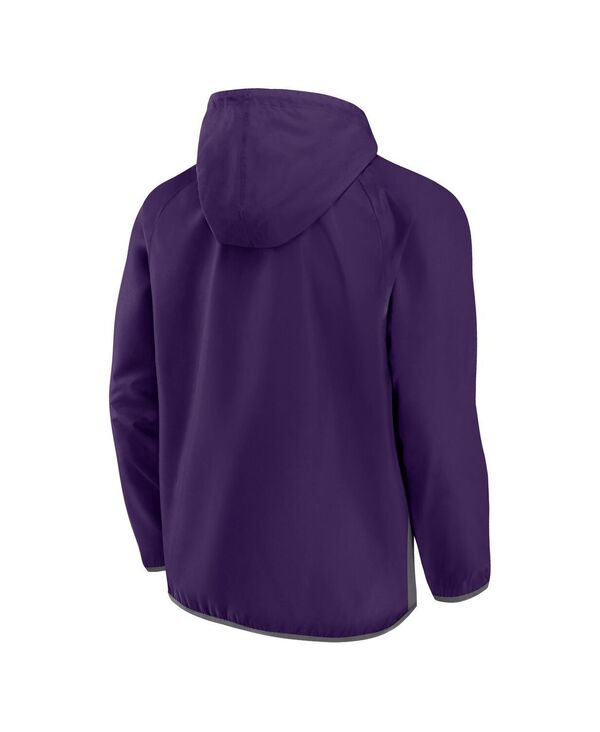 【送料無料】 ファナティクス メンズ ジャケット・ブルゾン アノラック アウター Men's Purple Gray Phoenix Suns Anorak Flagrant Foul Color-Block Raglan Hoodie Half-Zip Jacket Purple Gray