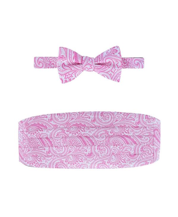 【送料無料】 トラファルガー メンズ ネクタイ アクセサリー Men's Sobee Paisley Cummerbund and Bow Tie Set Pink