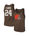 【送料無料】 マジェスティック メンズ タンクトップ トップス Men's Threads Nick Chubb Heathered Brown Clevela...