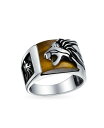 【送料無料】 ブリング メンズ リング アクセサリー Men's Gemstone Large Roaring Lion Head Ring For Men Solid Oxidized .925 Sterling Silver Handmade In Turkey Brown