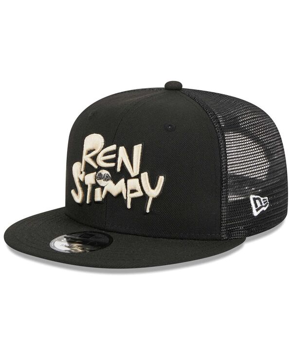 【送料無料】 ニューエラ メンズ 帽子 アクセサリー Men's Black The Ren & Stimpy Show Trucker 9FIFTY Snapback Hat Black