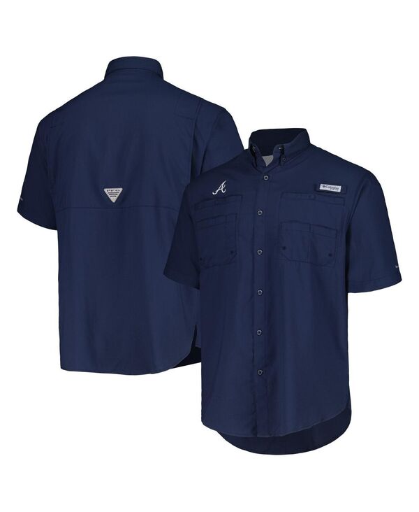 【送料無料】 コロンビア メンズ シャツ トップス Men's Navy Atlanta Braves Tamiami Omni-Shade Button-Down Shirt Navy