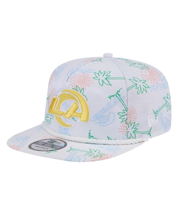 【送料無料】 ニューエラ メンズ 帽子 アクセサリー Men's White Los Angeles Rams Vacay Golfer Snapback Hat White