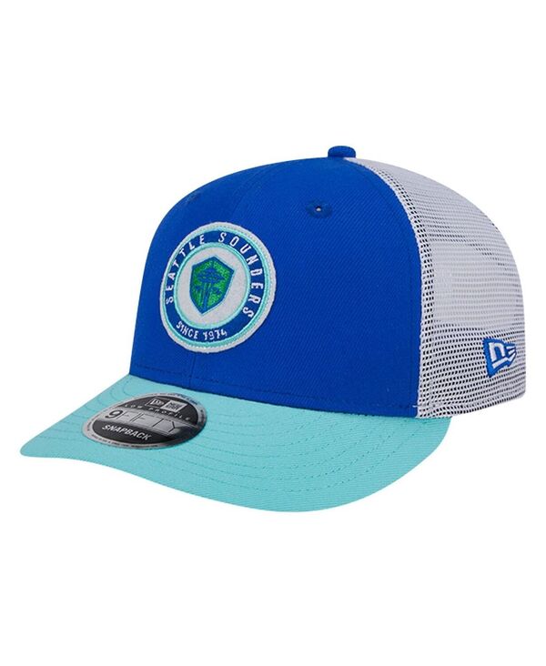 【送料無料】 ニューエラ メンズ 帽子 アクセサリー Men's Blue Seattle Sounders FC Throwback Trucker Low Profile 9FIFTY Snapback Hat Blue