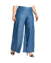 【送料無料】 スタンダーズ アンド プラクティス レディース カジュアルパンツ ボトムス Women's Plus Size Wide Leg Denim Tencel Palazzo Pants Blue rinse(4)