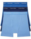 カルバンクライン メンズ ボクサーパンツ アンダーウェア Men's 3-Pack Cotton Classics Boxer Briefs Blue Mult...