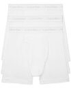 カルバンクライン メンズ ボクサーパンツ アンダーウェア Men's 3-Pack Cotton Classics Boxer Briefs White