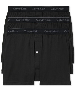 カルバンクライン メンズ ボクサーパンツ アンダーウェア Men's 3-Pack Cotton Classics Knit Boxers Black