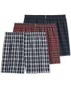 ジョッキー メンズ ボクサーパンツ アンダーウェア Men's 3-Pk. Woven Boxers Navy Tartan