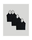 【送料無料】 パクト レディース シャツ トップス Women's Everyday Shelf Bra Cropped Camisole 3-Pack Bla...