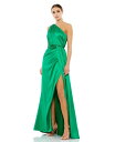 【送料無料】 マックダガル レディース ワンピース トップス Women's Ieena Draped One Shoulder Satin Gown Emer...