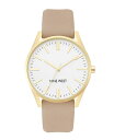 【送料無料】 ナインウェスト レディース 腕時計 アクセサリー Women's Quartz Tan Faux Leather Band Watch 36mm Tan Gold-Tone