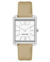 【送料無料】 ナインウェスト レディース 腕時計 アクセサリー Women's Quartz Square Tan Faux Leather Band Watch 29mm Tan Silver-Tone