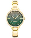 【送料無料】 ナインウェスト レディース 腕時計 アクセサリー Women's Quartz Gold-Tone Alloy Link Bracelet Watch 36mm Green Gold-Tone