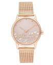 【送料無料】 ナインウェスト レディース 腕時計 アクセサリー Women's Quartz Rose Gold-Tone Stainless Steel Mesh Band and Flower Pattern Watch 35mm Rose Gold-Tone