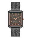 【送料無料】 ナインウェスト レディース 腕時計 アクセサリー Women's Quartz Rectangular Dark Gray Stainless Steel Mesh Band Watch 29mm Dark Gray Rose Gold-Tone