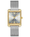 【送料無料】 ナインウェスト レディース 腕時計 アクセサリー Women's Quartz Rectangular Silver-Tone Stainless Steel Mesh Band Watch 29mm Silver-Tone Gold-Tone