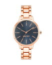 【送料無料】 ナインウェスト レディース 腕時計 アクセサリー Women's Quartz Rose Gold-Tone Alloy Link Bracelet Watch 36mm Navy Rose Gold-Tone