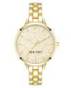 【送料無料】 ナインウェスト レディース 腕時計 アクセサリー Women's Quartz Gold-Tone Alloy Link Bracelet Watch 36mm Gold-Tone