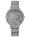 【送料無料】 ナインウェスト レディース 腕時計 アクセサリー Women's Quartz Gray Rubberized Alloy Link Bracel...