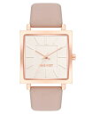 【送料無料】 ナインウェスト レディース 腕時計 アクセサリー Women's Quartz Square Pink Faux Leather Band Wat...