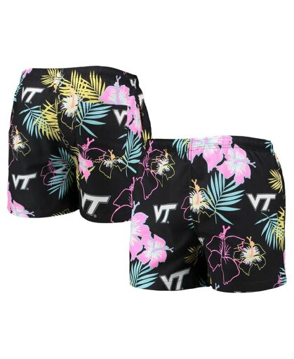 【送料無料】 フォコ メンズ ハーフパンツ・ショーツ 水着 Men's Black Virginia Tech Hokies Neon Floral Swim Trunks Black 【送料無料】 フォコ メンズ ハーフパンツ・ショーツ 水着 Men's Black Virginia Tech Hokies Neon Floral Swim Trunks Black
