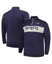 【送料無料】 プロファイル メンズ ジャケット・ブルゾン アウター Men's Navy New England Patriots Big and Tall Fleece Quarter-Zip Jacket Navy