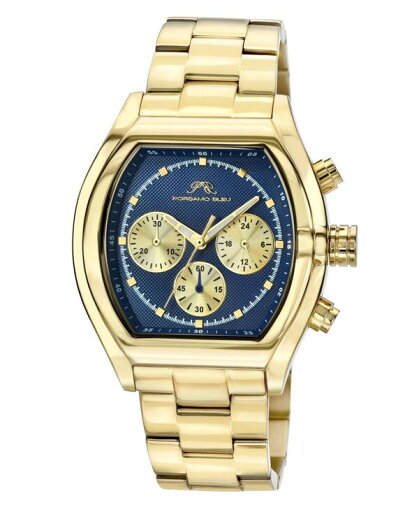 【送料無料】 ポルサモンブリュー メンズ 腕時計 アクセサリー Roman Stainless Steel Gold Tone & Blue Men's Watch 1291CROS Blue 【送料無料】 ポルサモンブリュー メンズ 腕時計 アクセサリー Roman Stainless Steel Gold Tone & Blue Men's Watch 1291CROS Blue