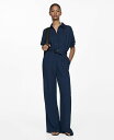 【送料無料】 マンゴ レディース ジャンプスーツ トップス Women's Belt Long Jumpsuit Night Blue