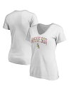 【送料無料】 ファナティクス レディース Tシャツ トップス Women's White Chicago White Sox Floral Arched Logo V-Neck T-shirt White