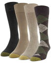 【送料無料】 ゴールドトゥ メンズ 靴下 アンダーウェア Men's 4-Pack Casual Argyle Crew Socks Khaki(4)