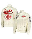 【送料無料】 プロスタンダード メンズ ジャケット・ブルゾン アウター Men's Cream Cincinnati Reds Cooperstown Collection Pinstripe Retro Classic Satin Full-Snap Jacket Cream