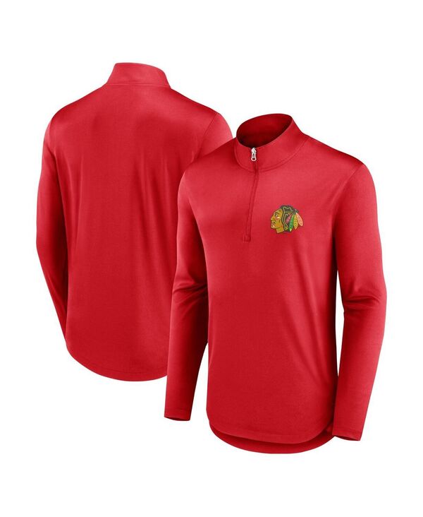 【送料無料】 ファナティクス メンズ ジャケット・ブルゾン アウター Men's Red Chicago Blackhawks Mock Neck Quarter-Zip Jacket Red