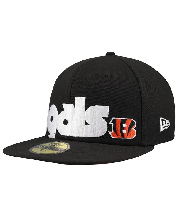【送料無料】 ニューエラ メンズ 帽子 アクセサリー Men's Black Cincinnati Bengals Checkered Undervisor 59FIFTY Fitted Hat Black Orange