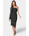 【送料無料】 ベベ レディース ワンピース トップス Women's One Shoulder Lace Bandage Dress Black