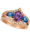 【送料無料】 ル ヴァン レディース リング アクセサリー Grape Amethyst (1-1/8 ct. t.w.) Blueberry Sapphire...