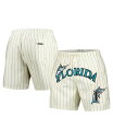 【送料無料】 プロスタンダード メンズ ハーフパンツ・ショーツ ボトムス Men's Cream Florida Marlins Cooperstown Collection Pinstripe Retro Classic Woven Shorts Cream