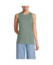 【送料無料】 ランズエンド レディース タンクトップ トップス Petite Supima Cotton Tank Top Lily pad green